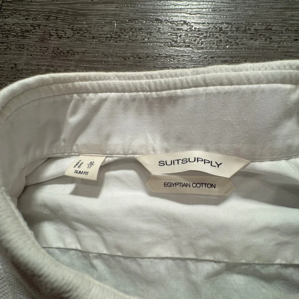 Suitsupply Shirt Men 17 White Egyptian Cotton Tuxedo French Cuff Formal Bib Slim